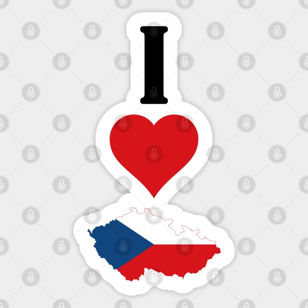 I Love Czech Republic Vertical I Heart Country Flag Map Sticker by Sports Stars ⭐⭐⭐⭐⭐